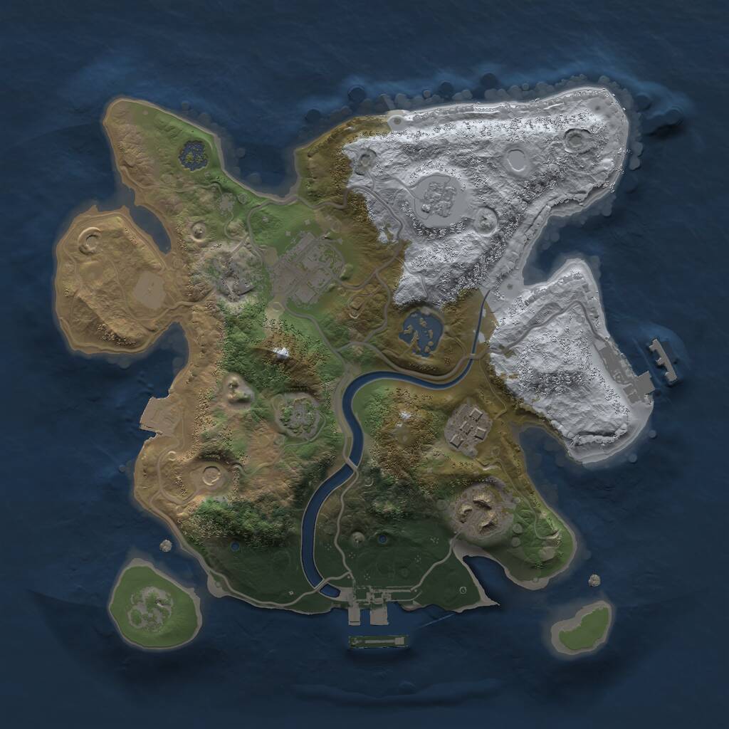 Rust Map: Procedural Map, Size: 2500, Seed: 39776301, 12 Monuments