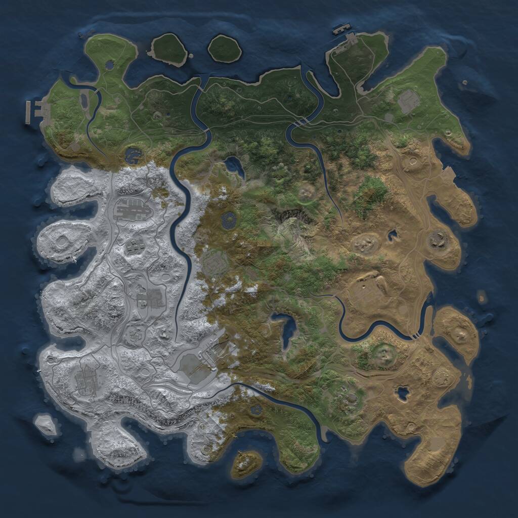 Rust Map: Procedural Map, Size: 4500, Seed: 889217307, 18 Monuments