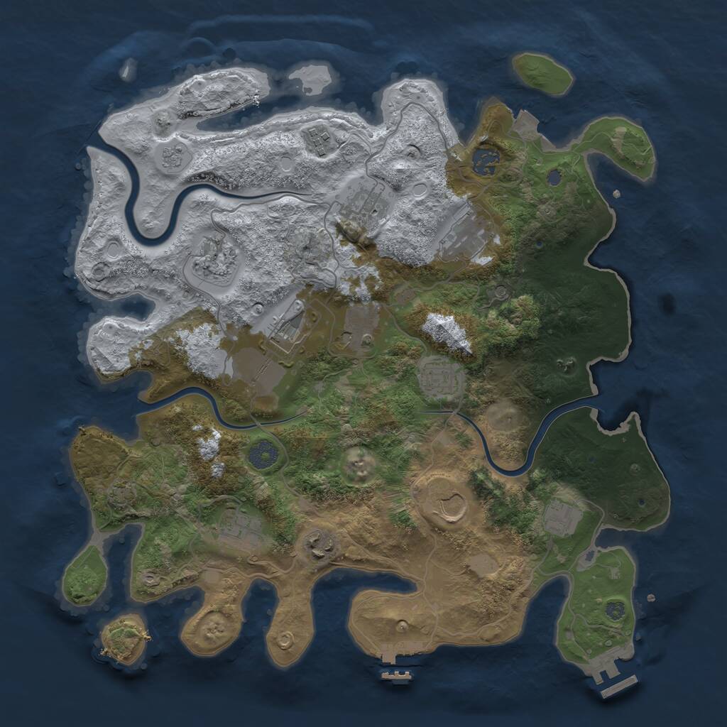 Rust Map: Procedural Map, Size: 3800, Seed: 177578927, 19 Monuments