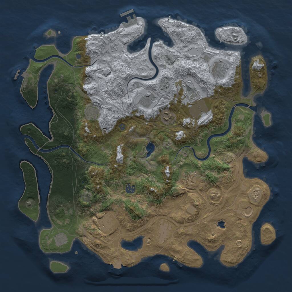 Rust Map: Procedural Map, Size: 4250, Seed: 1289664800, 19 Monuments