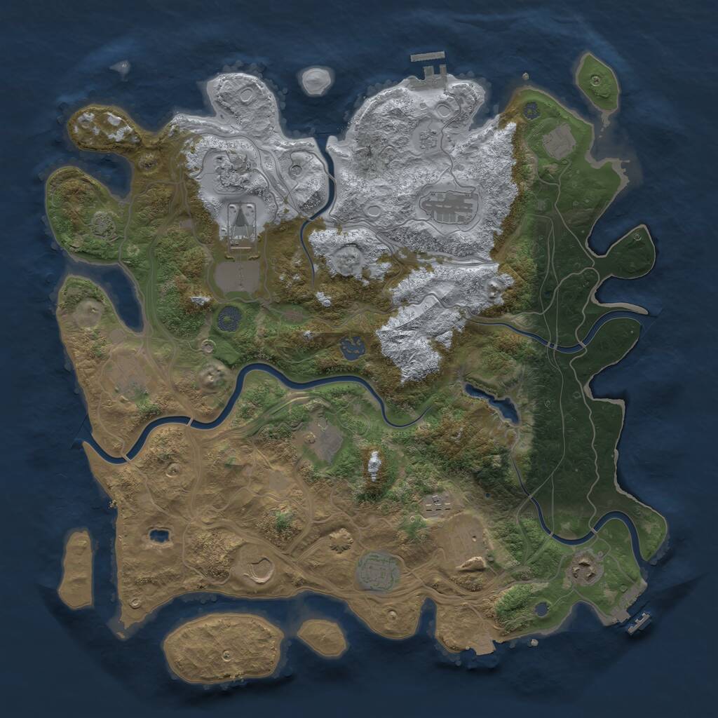 Rust Map: Procedural Map, Size: 4250, Seed: 1380742465, 19 Monuments