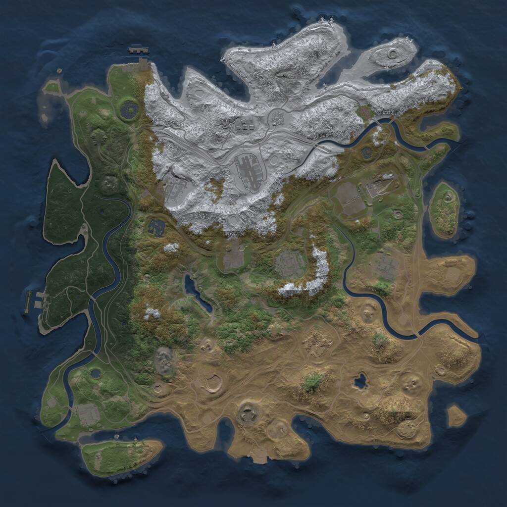 Rust Map: Procedural Map, Size: 4250, Seed: 165000, 19 Monuments