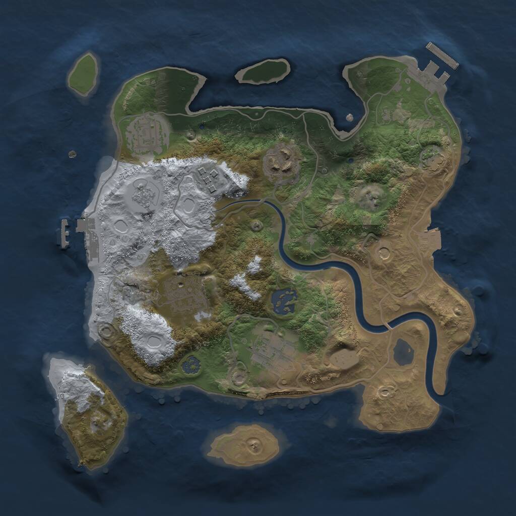 Rust Map: Procedural Map, Size: 2800, Seed: 675297, 12 Monuments