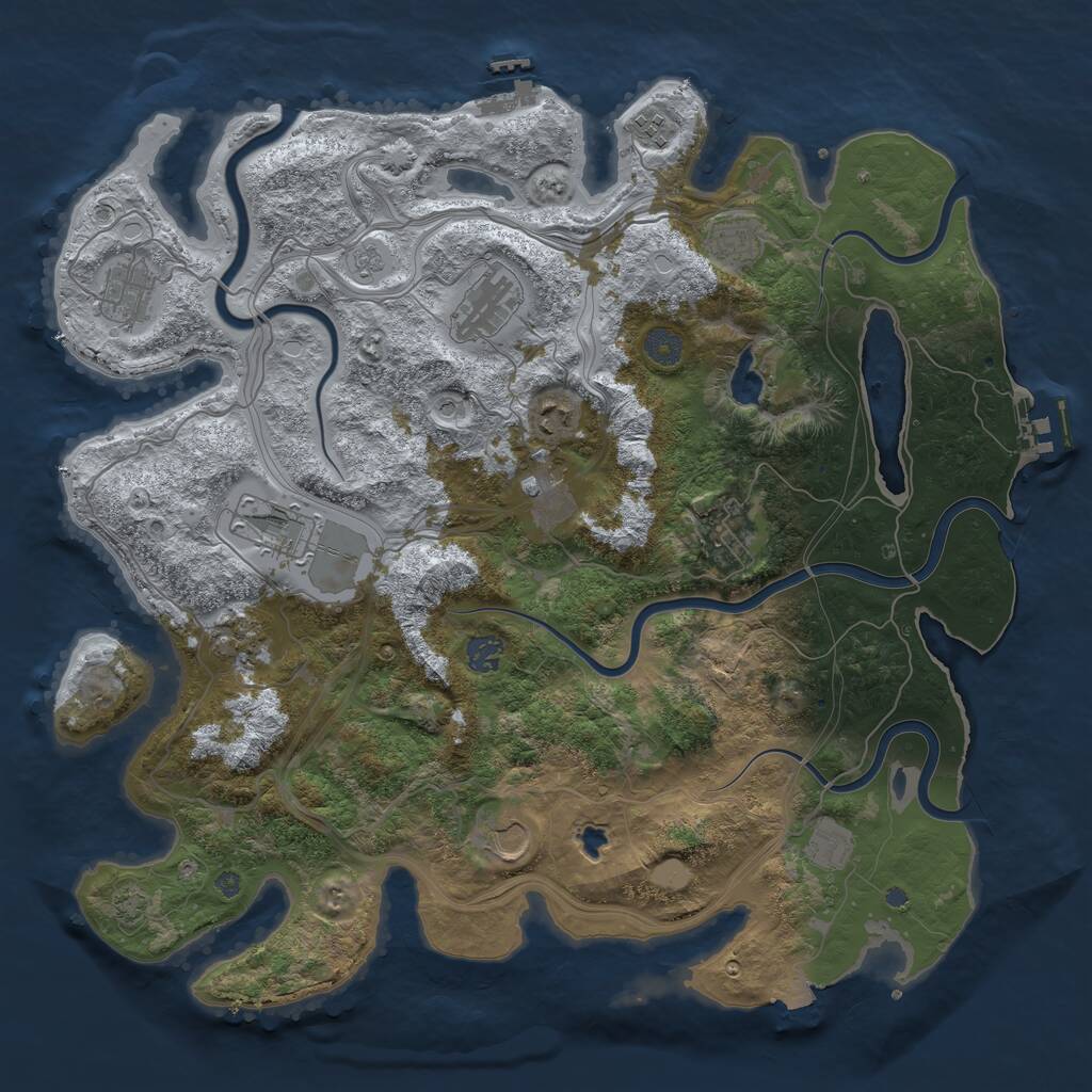 Rust Map: Procedural Map, Size: 4250, Seed: 2135006930, 17 Monuments