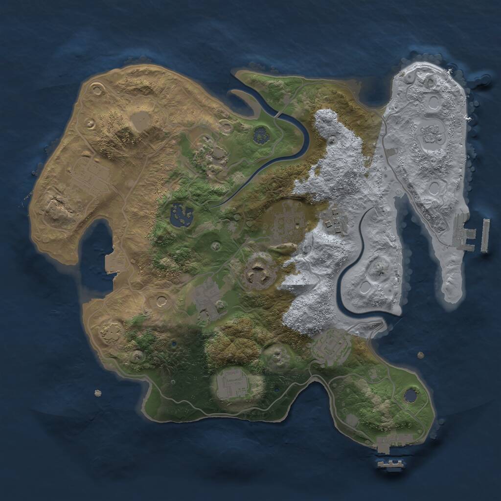 Rust Map: Procedural Map, Size: 3000, Seed: 2481346, 16 Monuments