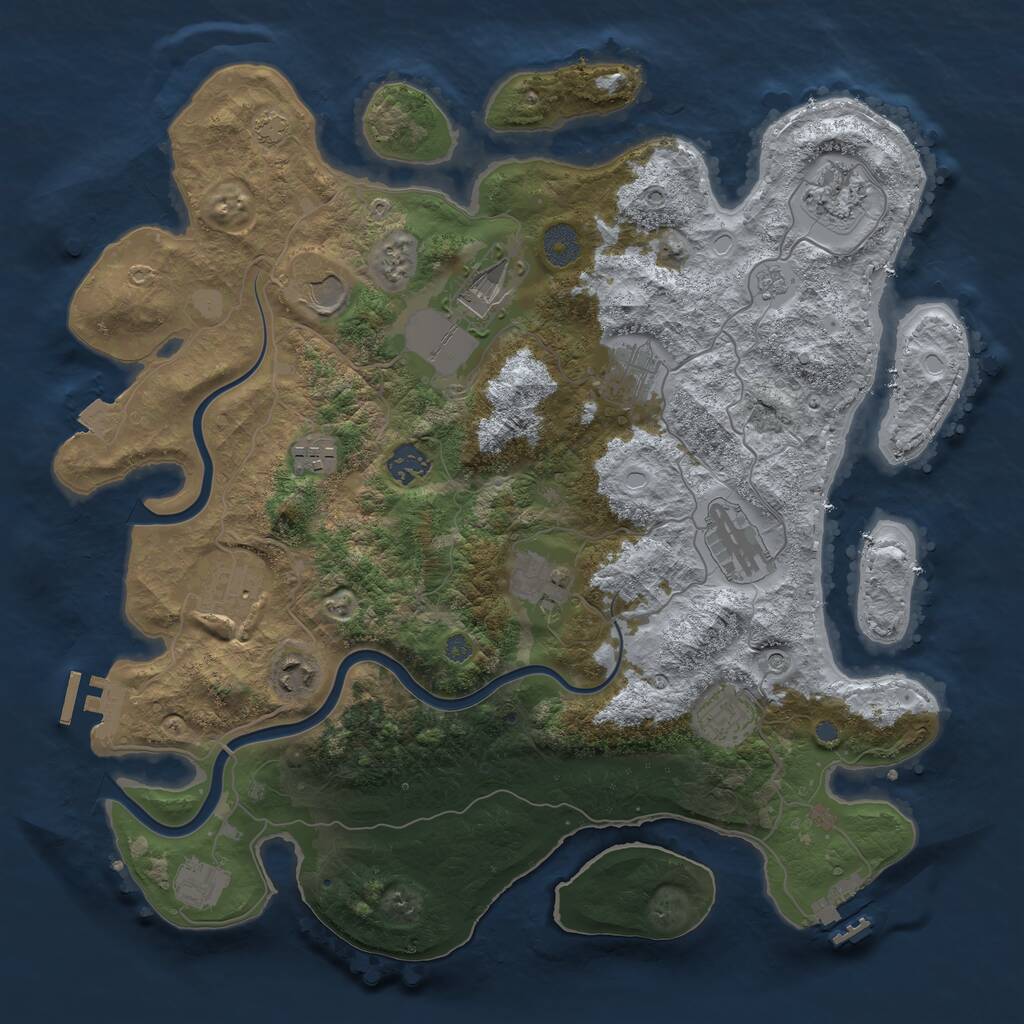 Rust Map: Procedural Map, Size: 3850, Seed: 510501, 19 Monuments