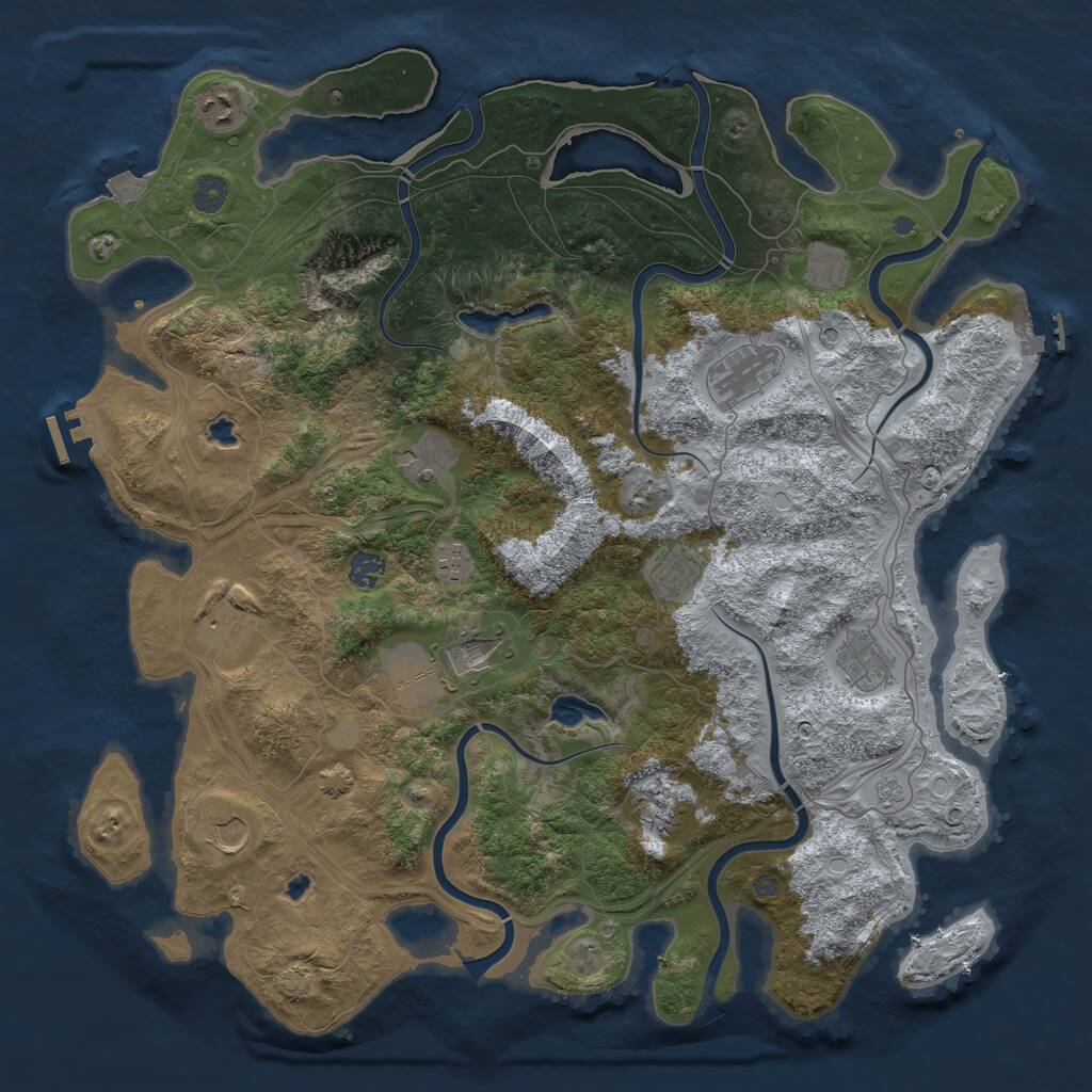 Rust Map: Procedural Map, Size: 4500, Seed: 423150816, 19 Monuments