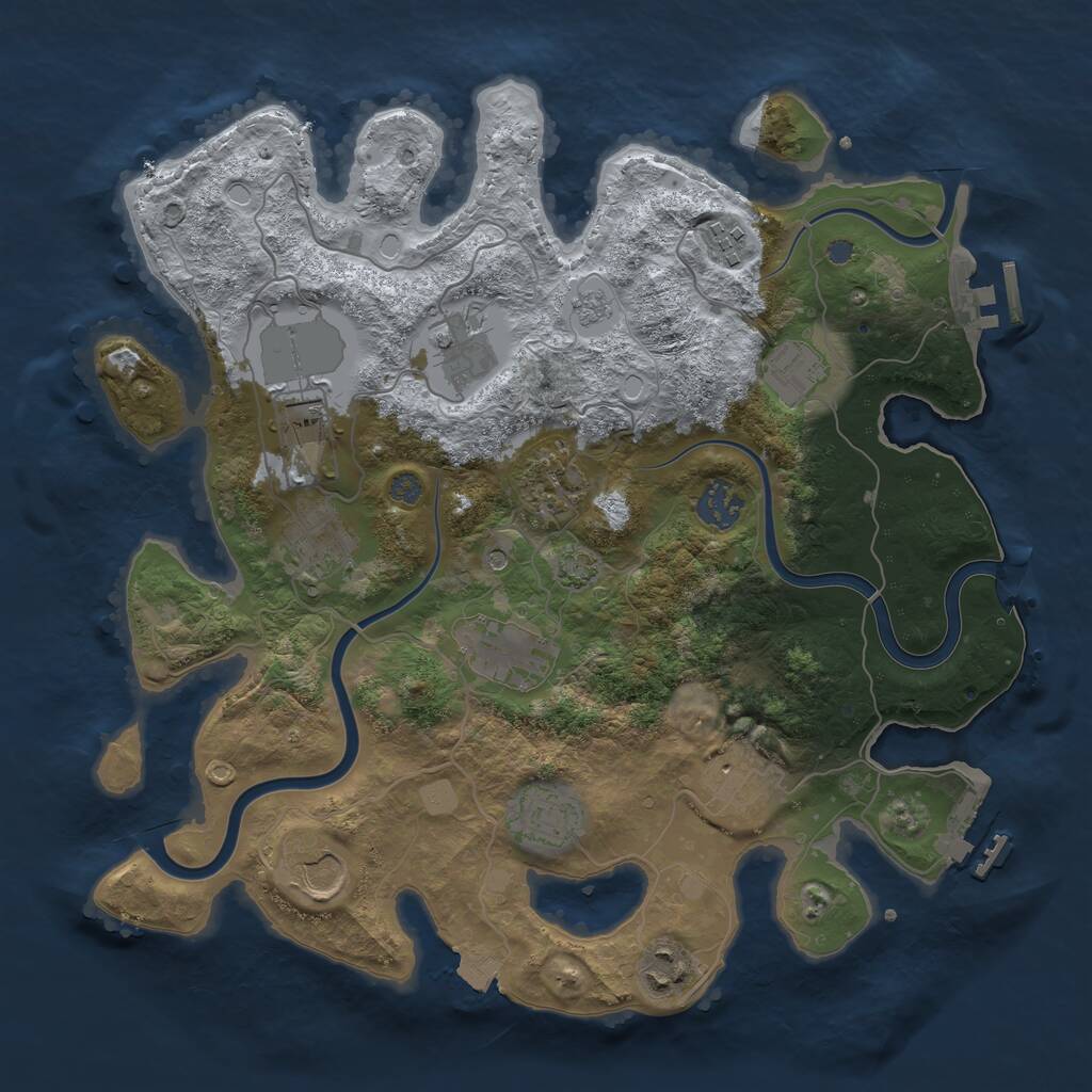 Rust Map: Procedural Map, Size: 3500, Seed: 1659005079, 19 Monuments