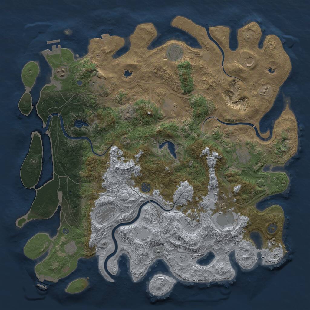 Rust Map: Procedural Map, Size: 4750, Seed: 678254, 19 Monuments