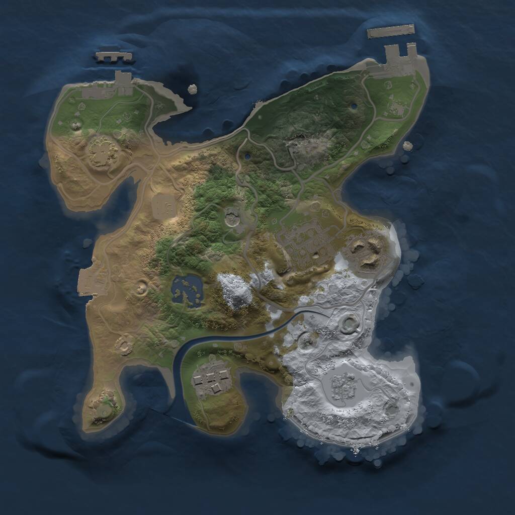 Rust Map: Procedural Map, Size: 2200, Seed: 2052848865, 10 Monuments