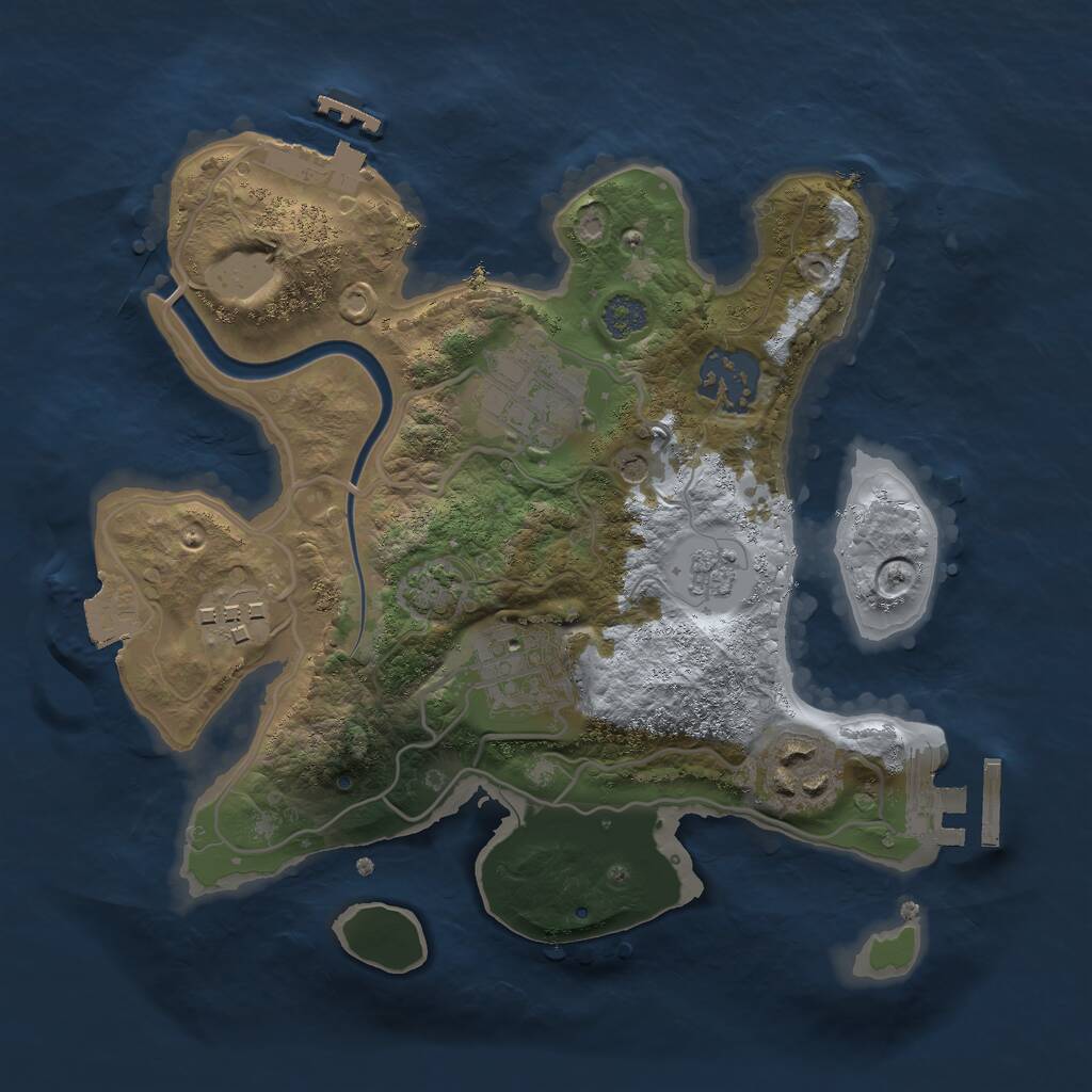 Rust Map: Procedural Map, Size: 2500, Seed: 28735, 13 Monuments