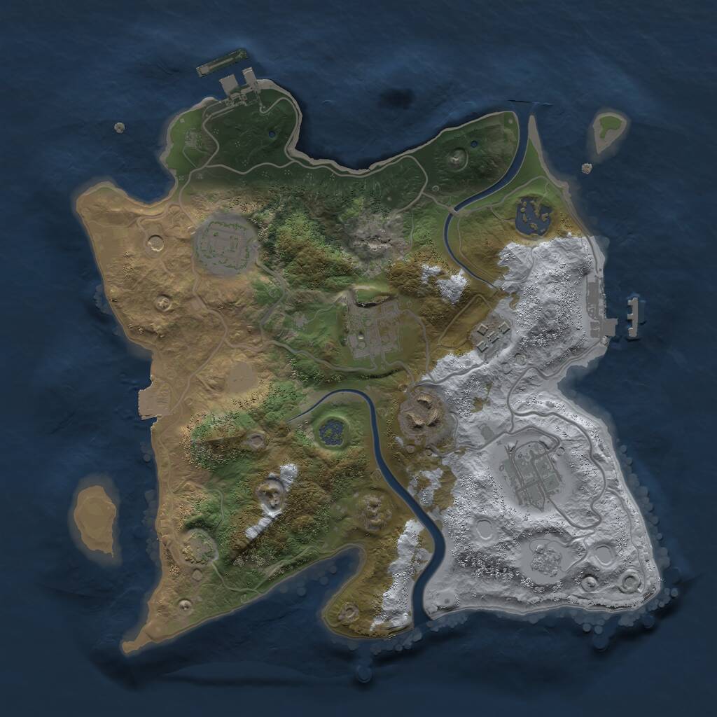 Rust Map: Procedural Map, Size: 2800, Seed: 1450881163, 14 Monuments