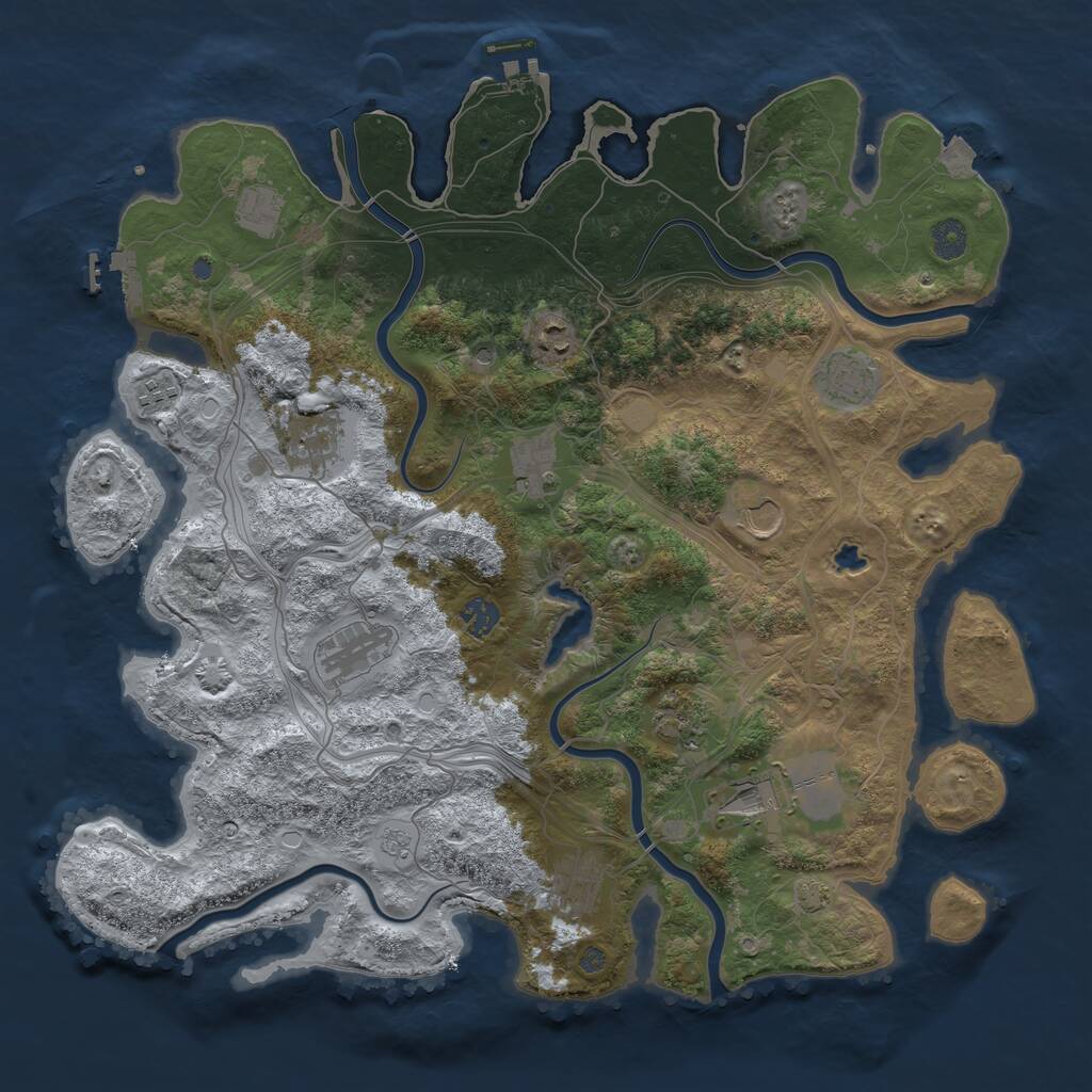 Rust Map: Procedural Map, Size: 4250, Seed: 42333623, 17 Monuments