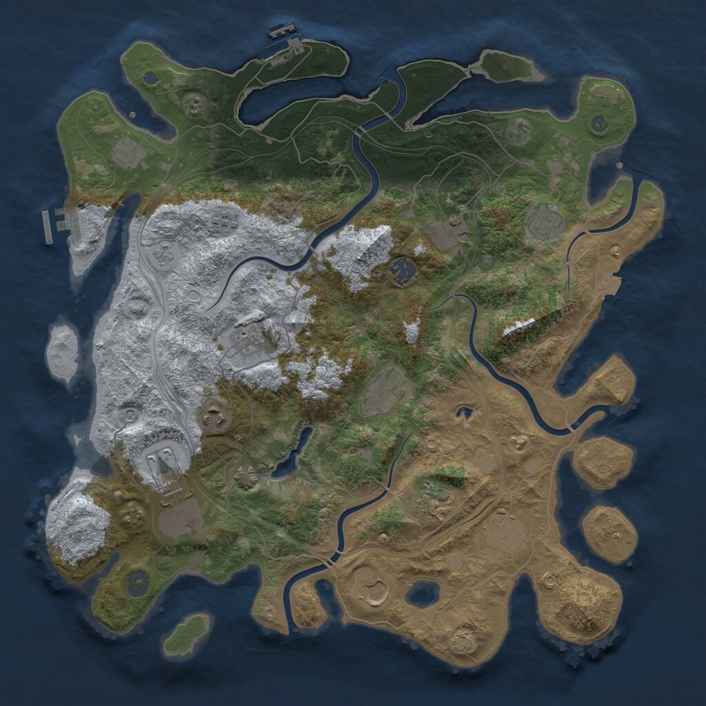 Rust Map: Procedural Map, Size: 4250, Seed: 709144874, 19 Monuments