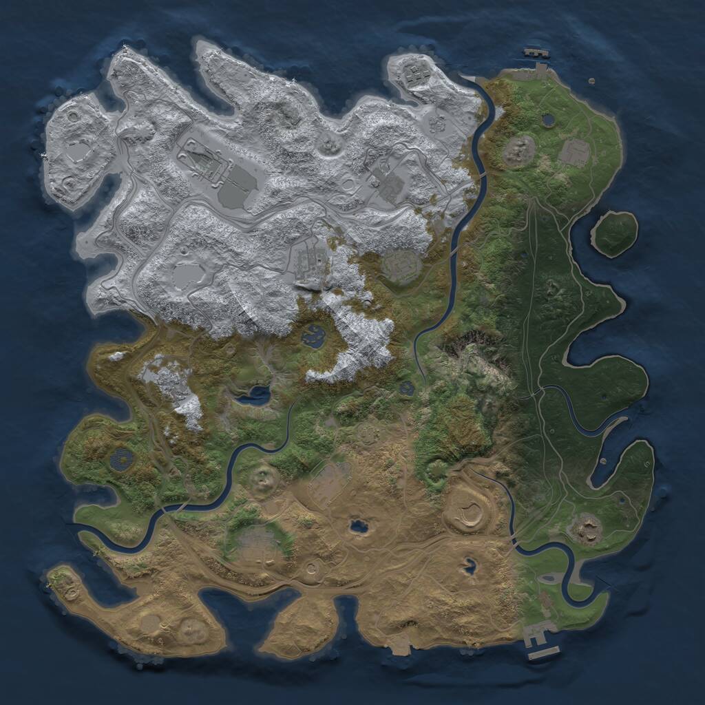 Rust Map: Procedural Map, Size: 4500, Seed: 2027462317, 19 Monuments