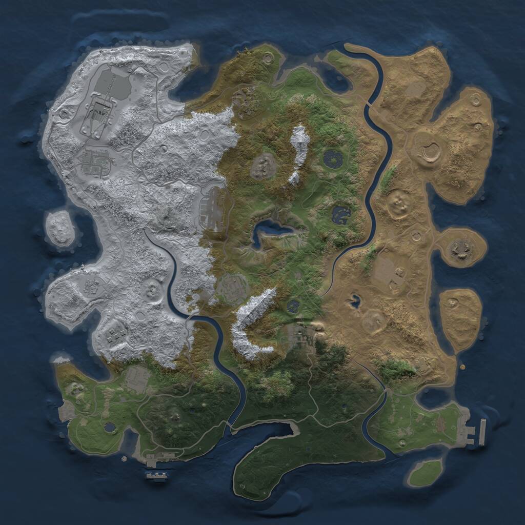 Rust Map: Procedural Map, Size: 4000, Seed: 432288800, 19 Monuments