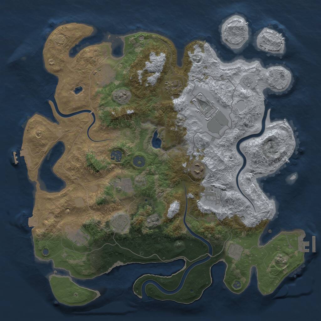 Rust Map: Procedural Map, Size: 4000, Seed: 468751, 18 Monuments