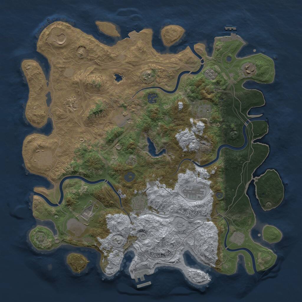 Rust Map: Procedural Map, Size: 4250, Seed: 4585, 19 Monuments