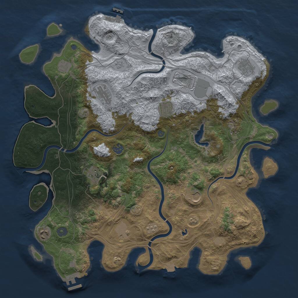 Rust Map: Procedural Map, Size: 4316, Seed: 1, 19 Monuments