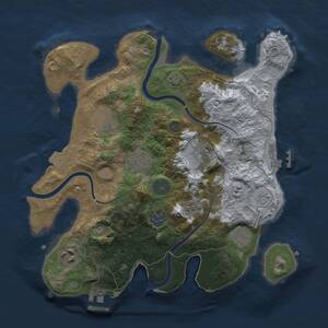 Thumbnail Rust Map: Procedural Map, Size: 3000, Seed: 1250138283, 14 Monuments