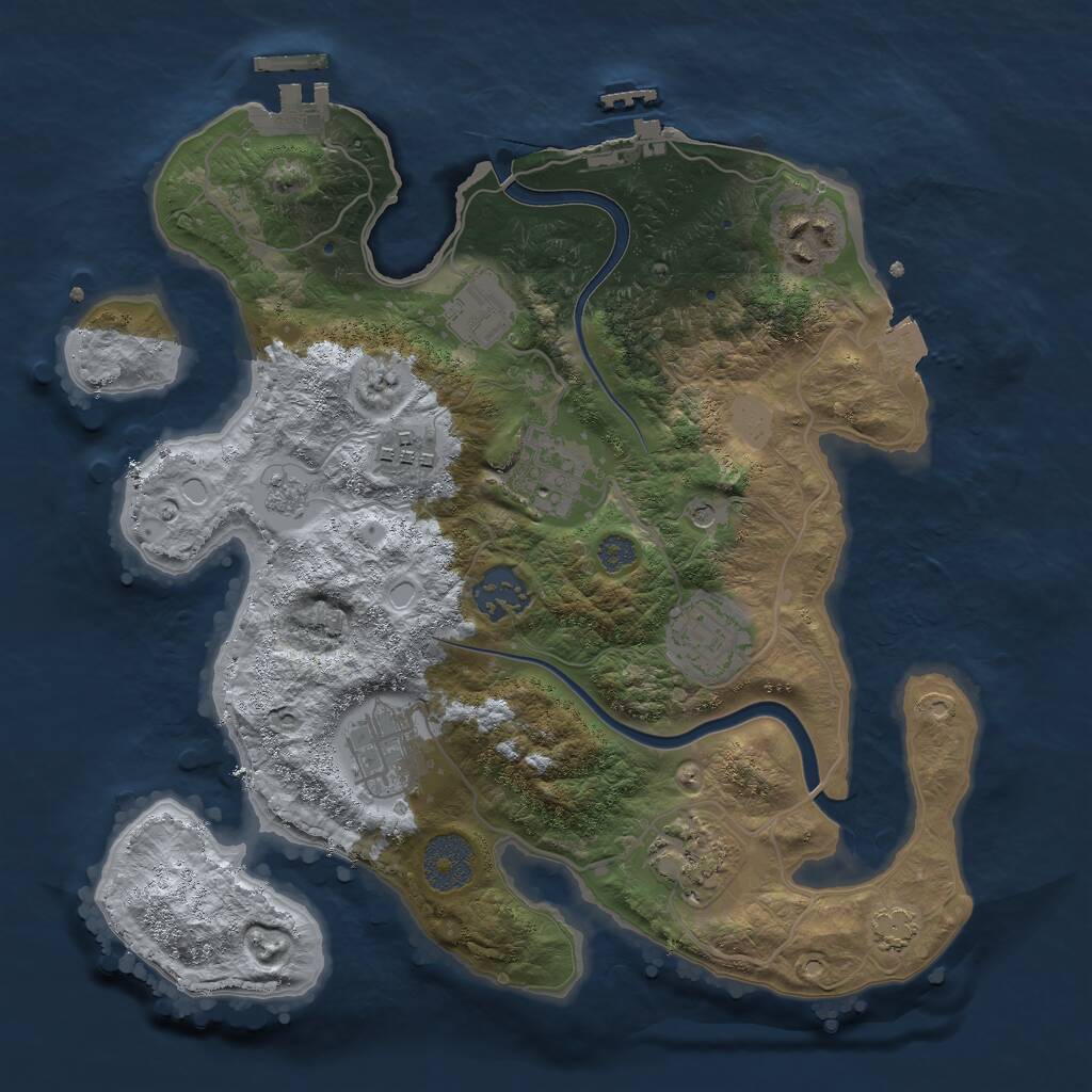 Rust Map: Procedural Map, Size: 3000, Seed: 806426702, 15 Monuments