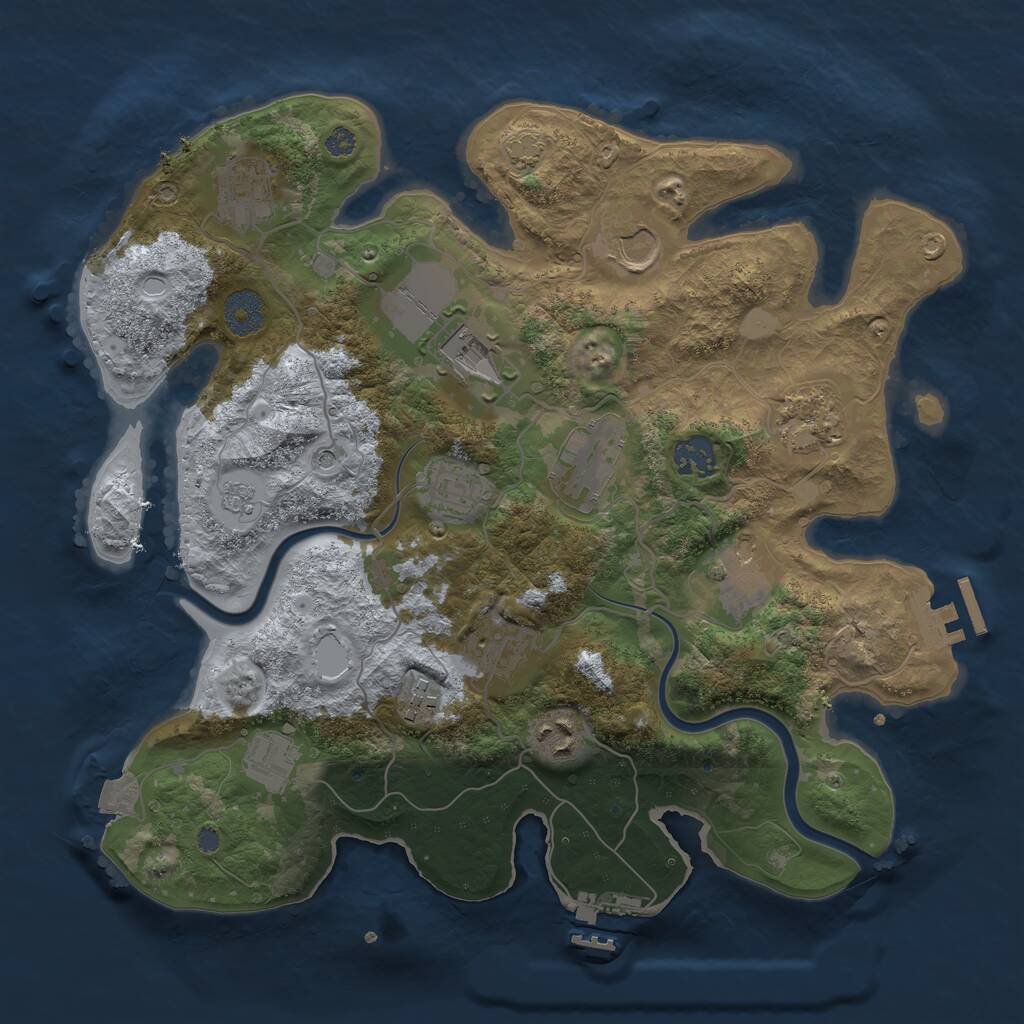 Rust Map: Procedural Map, Size: 3500, Seed: 27286045, 19 Monuments