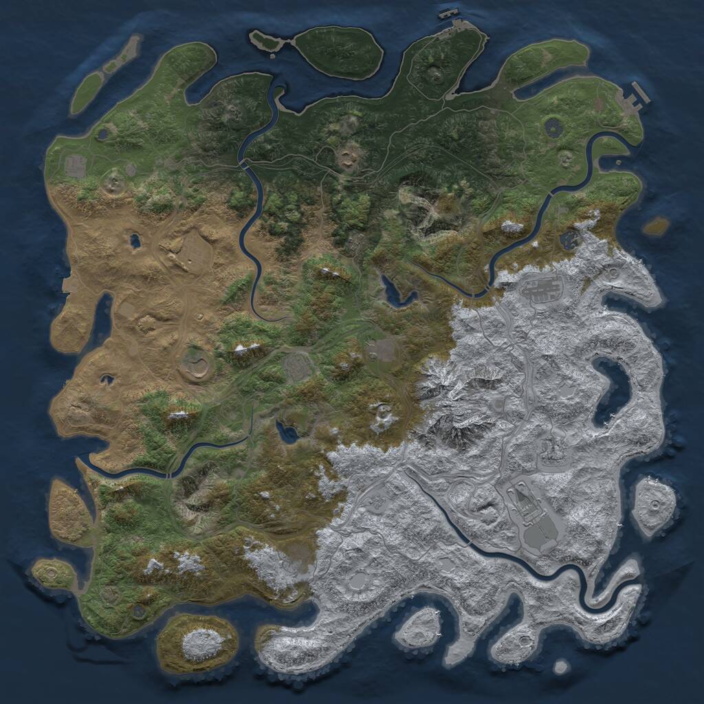 Rust Map: Procedural Map, Size: 5555, Seed: 1824653692, 19 Monuments