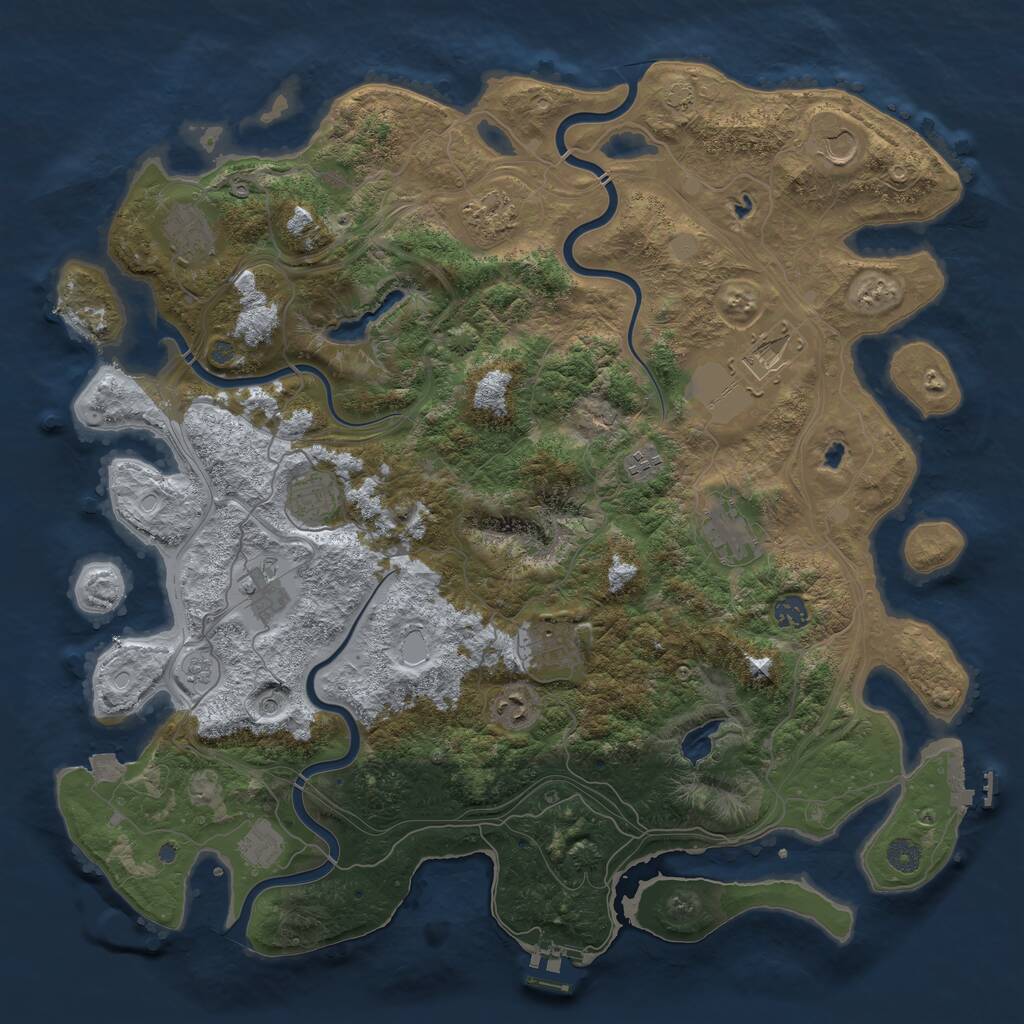 Rust Map: Procedural Map, Size: 4500, Seed: 926870, 19 Monuments