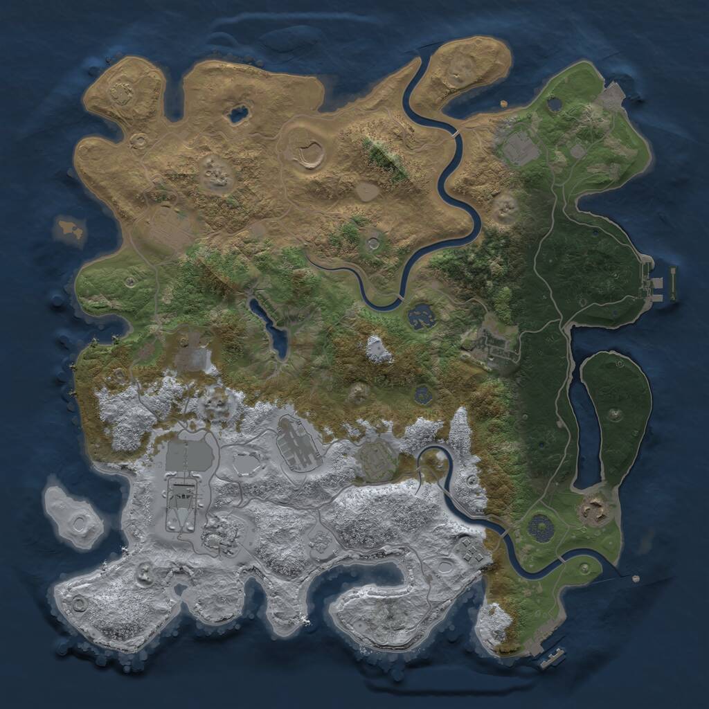 Rust Map: Procedural Map, Size: 4000, Seed: 1800533281, 19 Monuments
