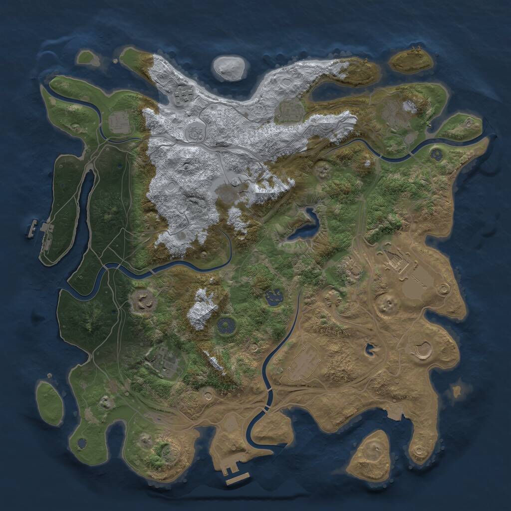 Rust Map: Procedural Map, Size: 4250, Seed: 935196562, 19 Monuments