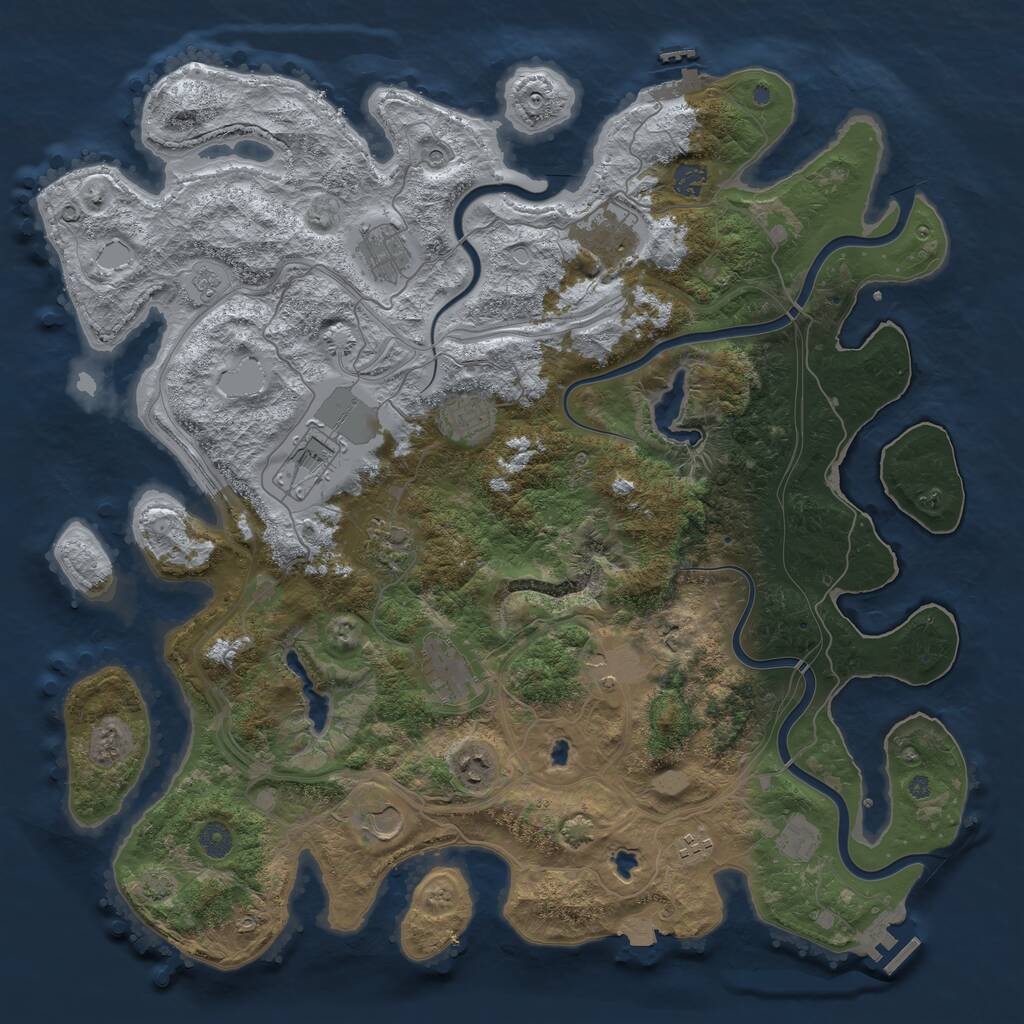 Rust Map: Procedural Map, Size: 4500, Seed: 1337481822, 17 Monuments