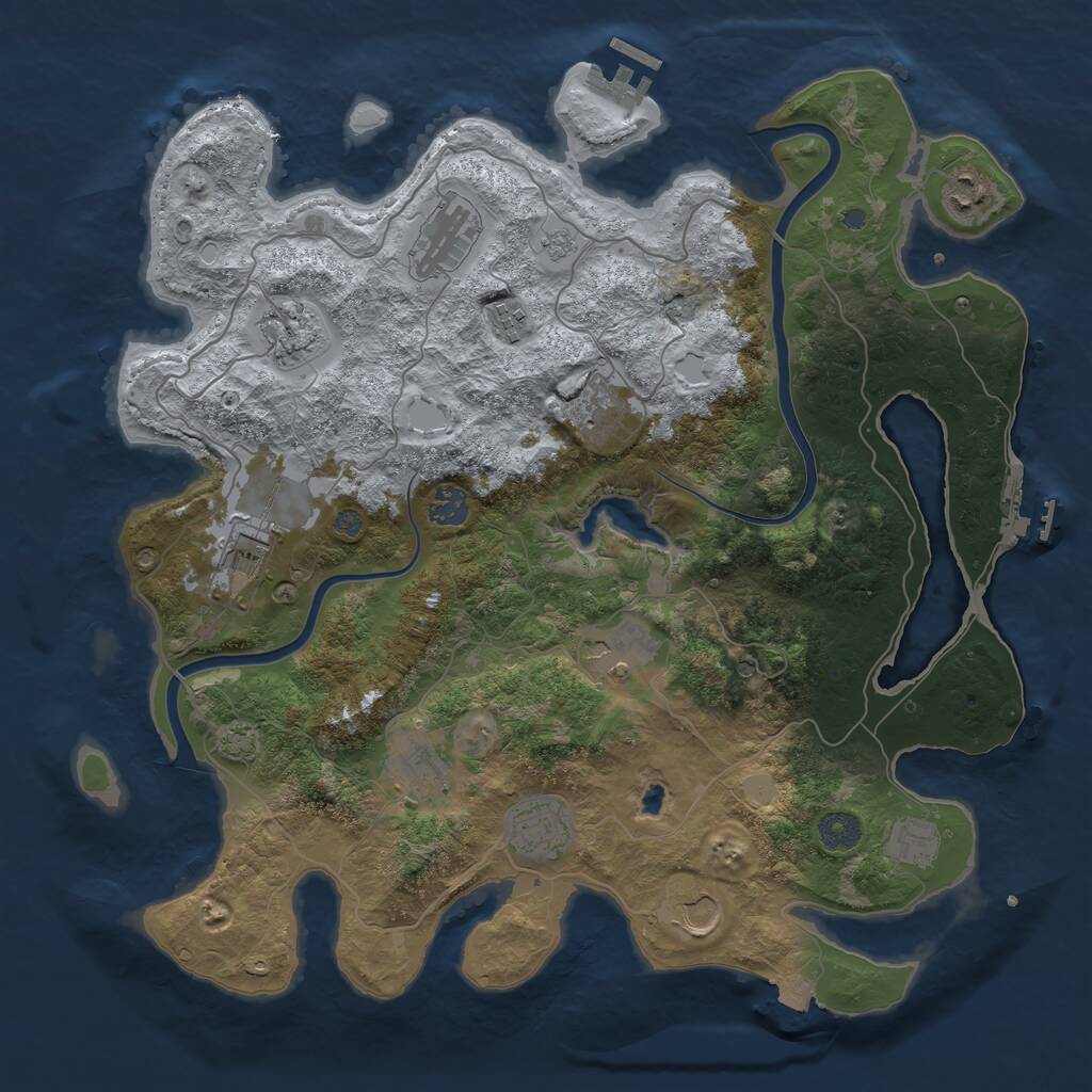 Rust Map: Procedural Map, Size: 4000, Seed: 1473286919, 19 Monuments