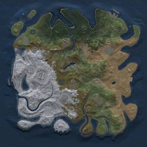 Thumbnail Rust Map: Procedural Map, Size: 4000, Seed: 1343326675, 18 Monuments