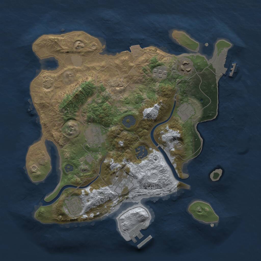 Rust Map: Procedural Map, Size: 3000, Seed: 655506481, 13 Monuments
