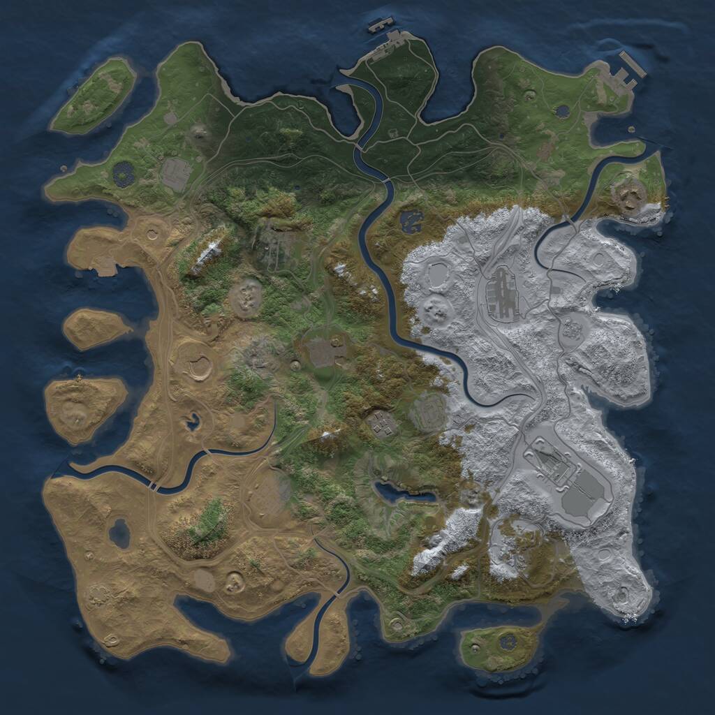 Rust Map: Procedural Map, Size: 4300, Seed: 2344, 19 Monuments