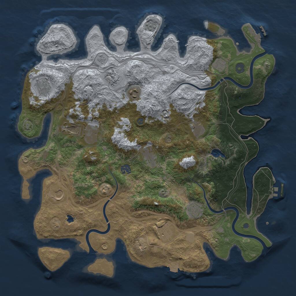 Rust Map: Procedural Map, Size: 4300, Seed: 161026, 19 Monuments