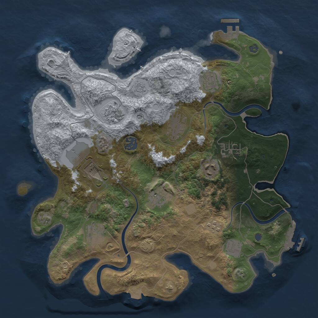 Rust Map: Procedural Map, Size: 3500, Seed: 1873879785, 18 Monuments