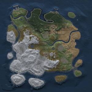 Thumbnail Rust Map: Procedural Map, Size: 3500, Seed: 1278059929, 17 Monuments