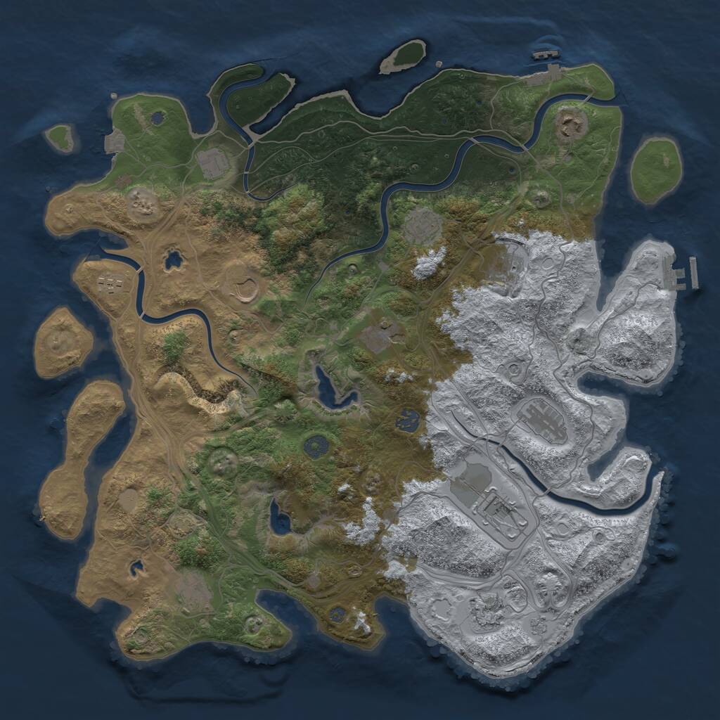 Rust Map: Procedural Map, Size: 4500, Seed: 330355820, 19 Monuments