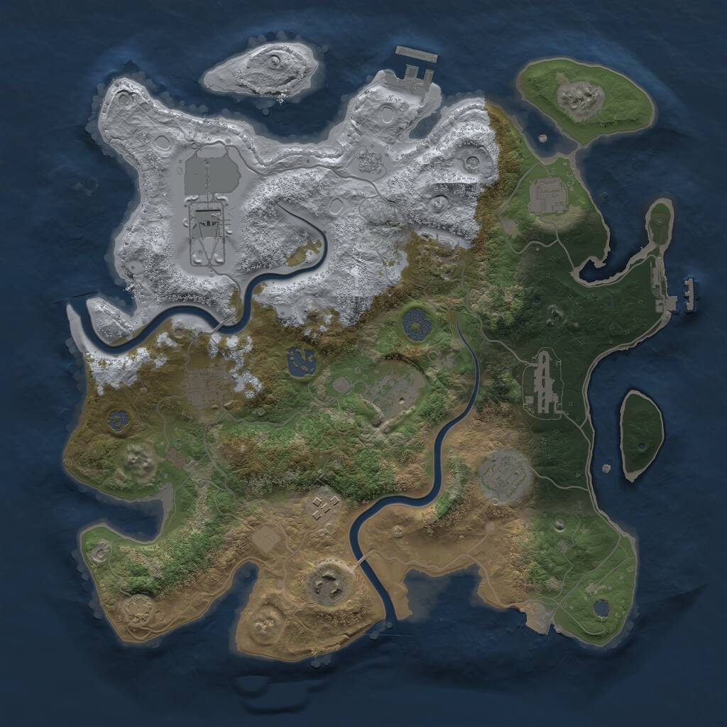 Rust Map: Procedural Map, Size: 3500, Seed: 3026, 17 Monuments