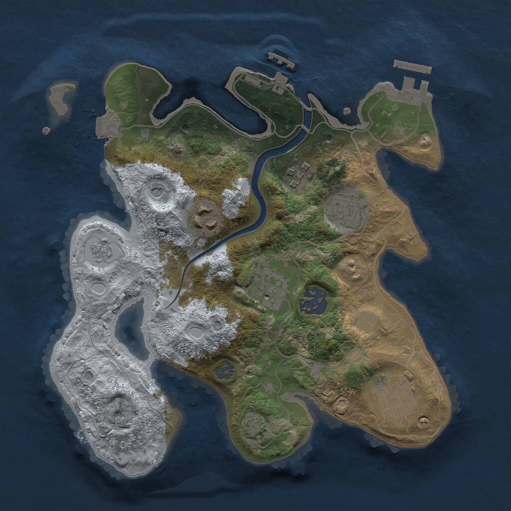 Rust Map: Procedural Map, Size: 2700, Seed: 1792152094, 14 Monuments