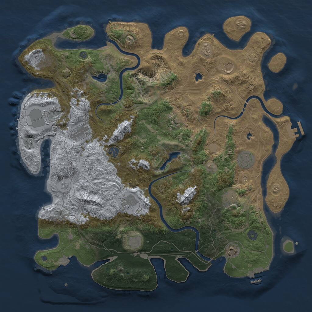 Rust Map: Procedural Map, Size: 4500, Seed: 1974344666, 19 Monuments