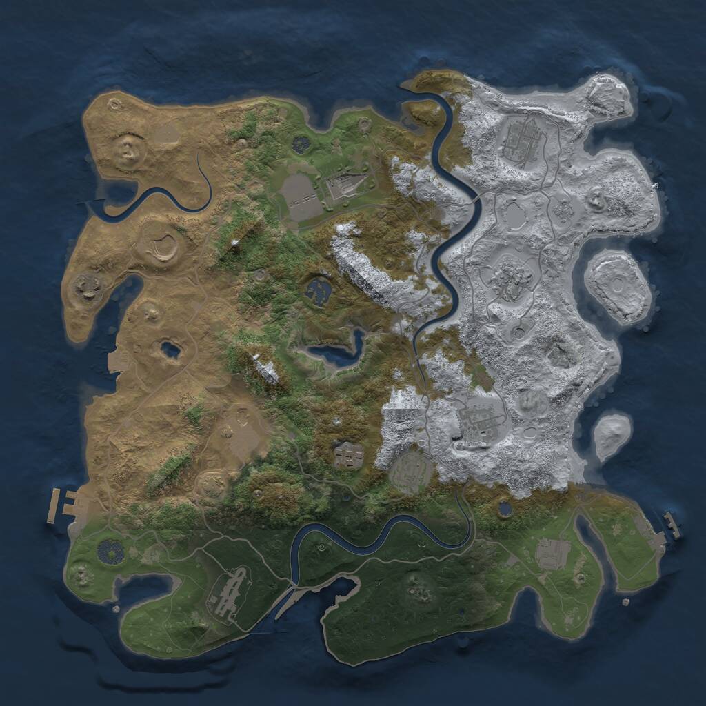 Rust Map: Procedural Map, Size: 4000, Seed: 1972645723, 19 Monuments