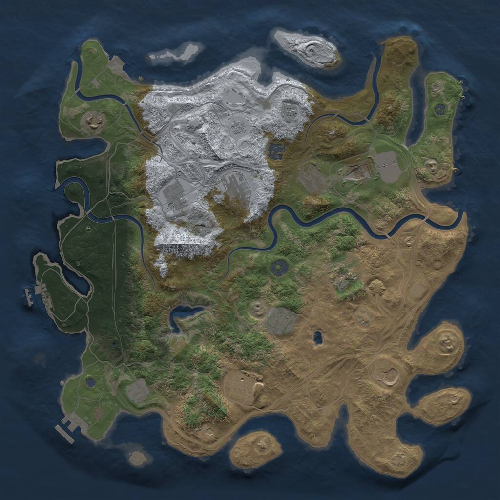 Rust Map: Procedural Map, Size: 4250, Seed: 1332793820, 19 Monuments