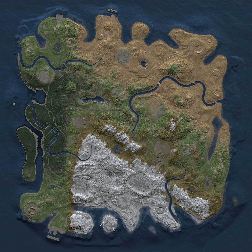 Rust Map: Procedural Map, Size: 4250, Seed: 425748240, 19 Monuments