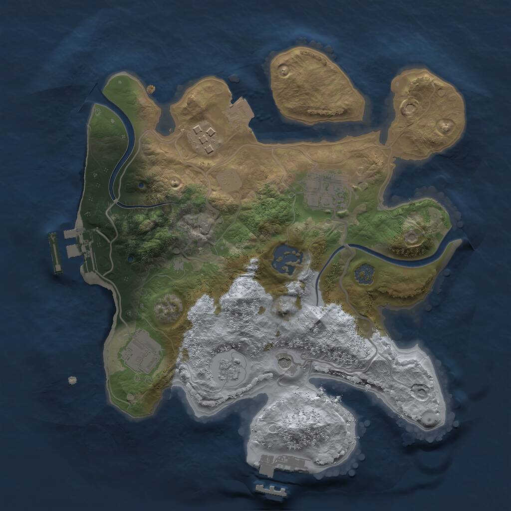 Rust Map: Procedural Map, Size: 2500, Seed: 245646012, 10 Monuments