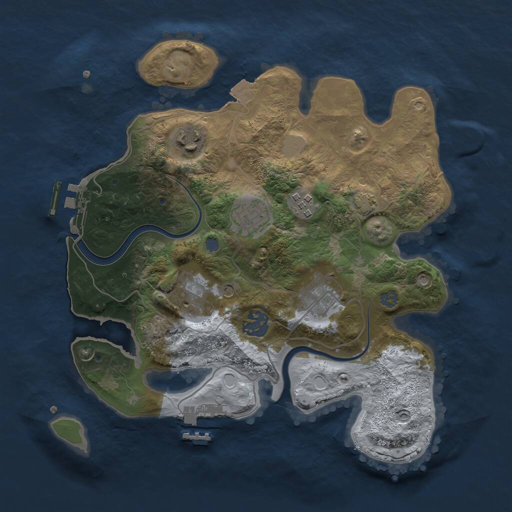 Rust Map: Procedural Map, Size: 2850, Seed: 2146901553, 13 Monuments