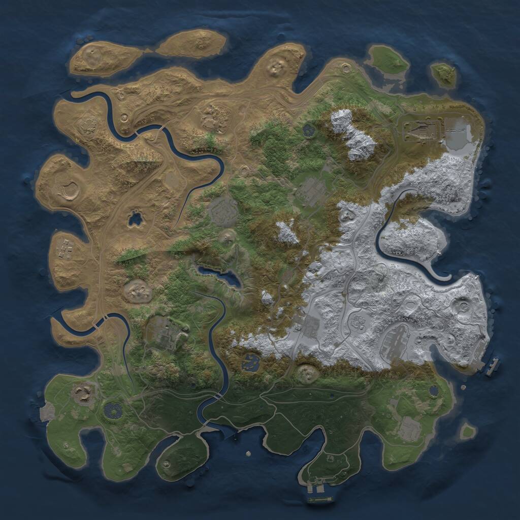 Rust Map: Procedural Map, Size: 4250, Seed: 247108952, 19 Monuments