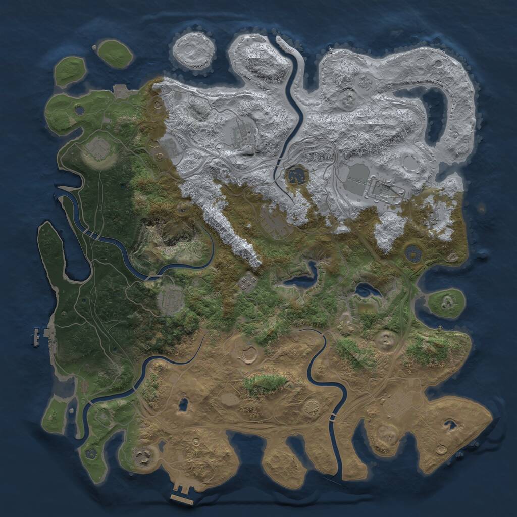 Rust Map: Procedural Map, Size: 4500, Seed: 327800284, 19 Monuments