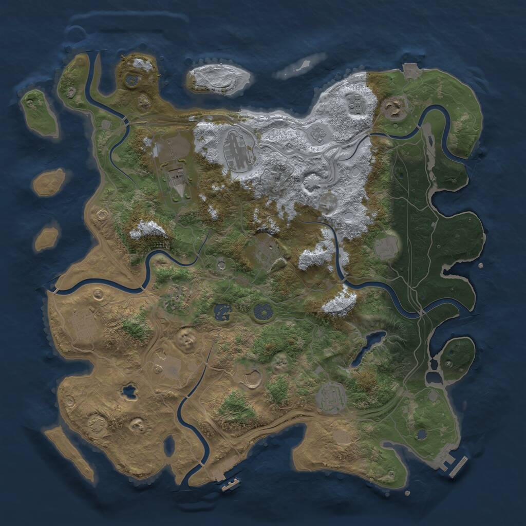 Rust Map: Procedural Map, Size: 4250, Seed: 997885250, 19 Monuments